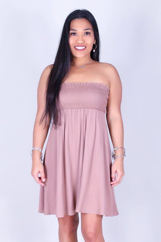 SMOCKED IN LOVE TUBE DRESS