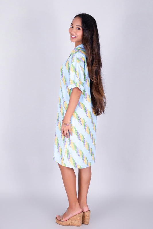 TWISTED LEI BUTTON DOWN DRESS