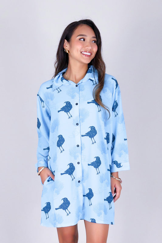 IIWI BIRD BUTTON DOWN DRESS