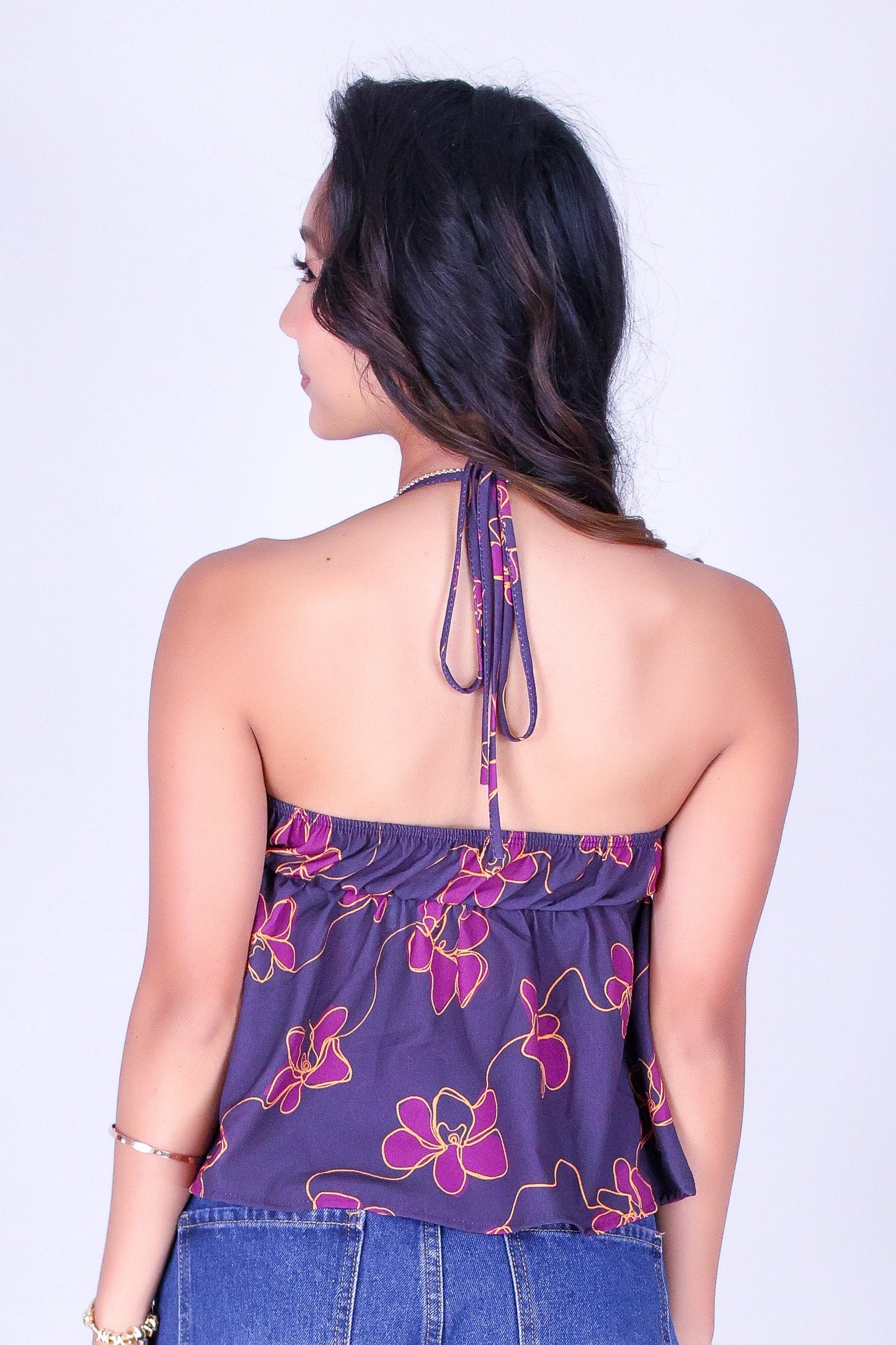 ORCHID LINE HALTER TOP