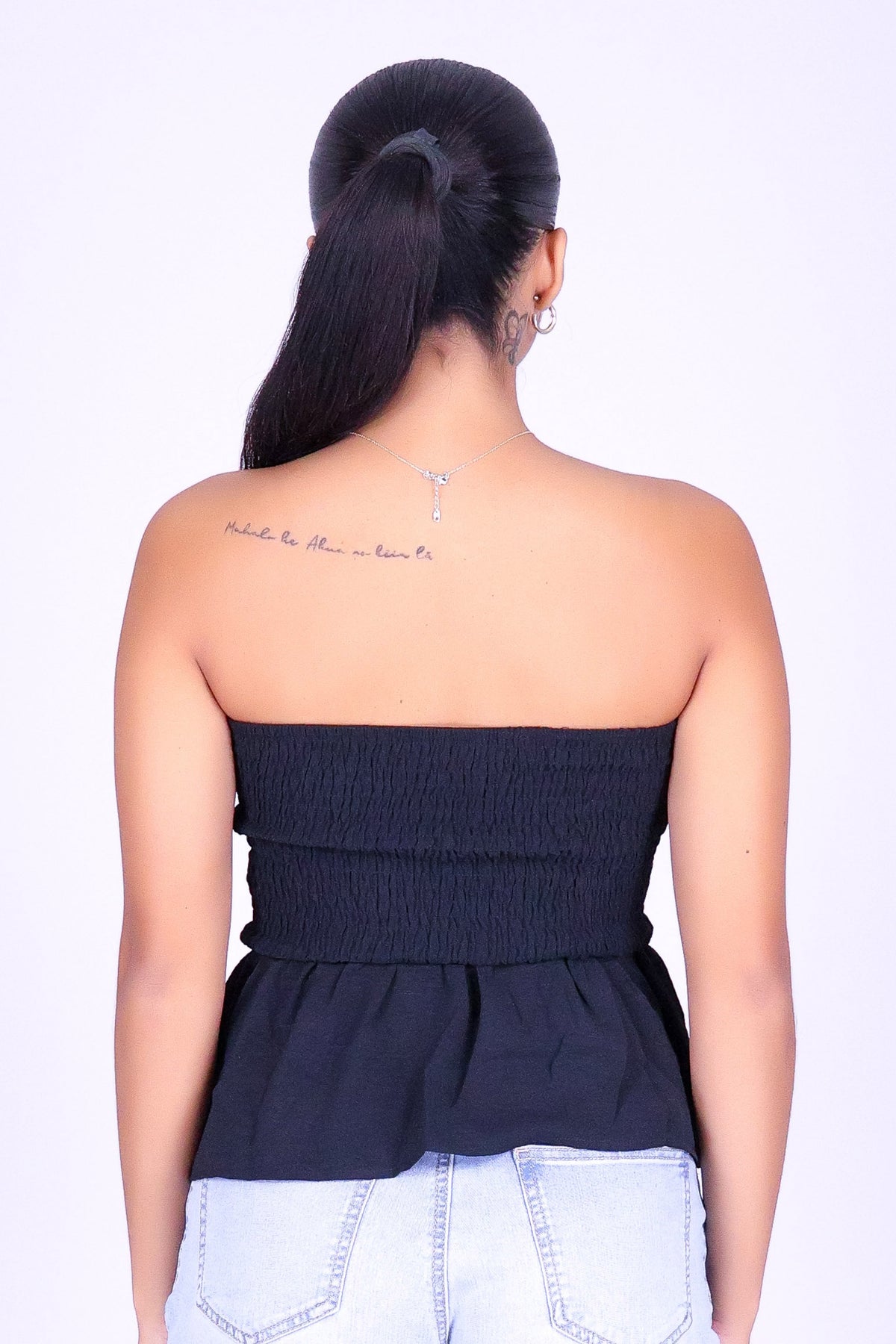 SOFTLY NOW PEPLUM TUBE TOP