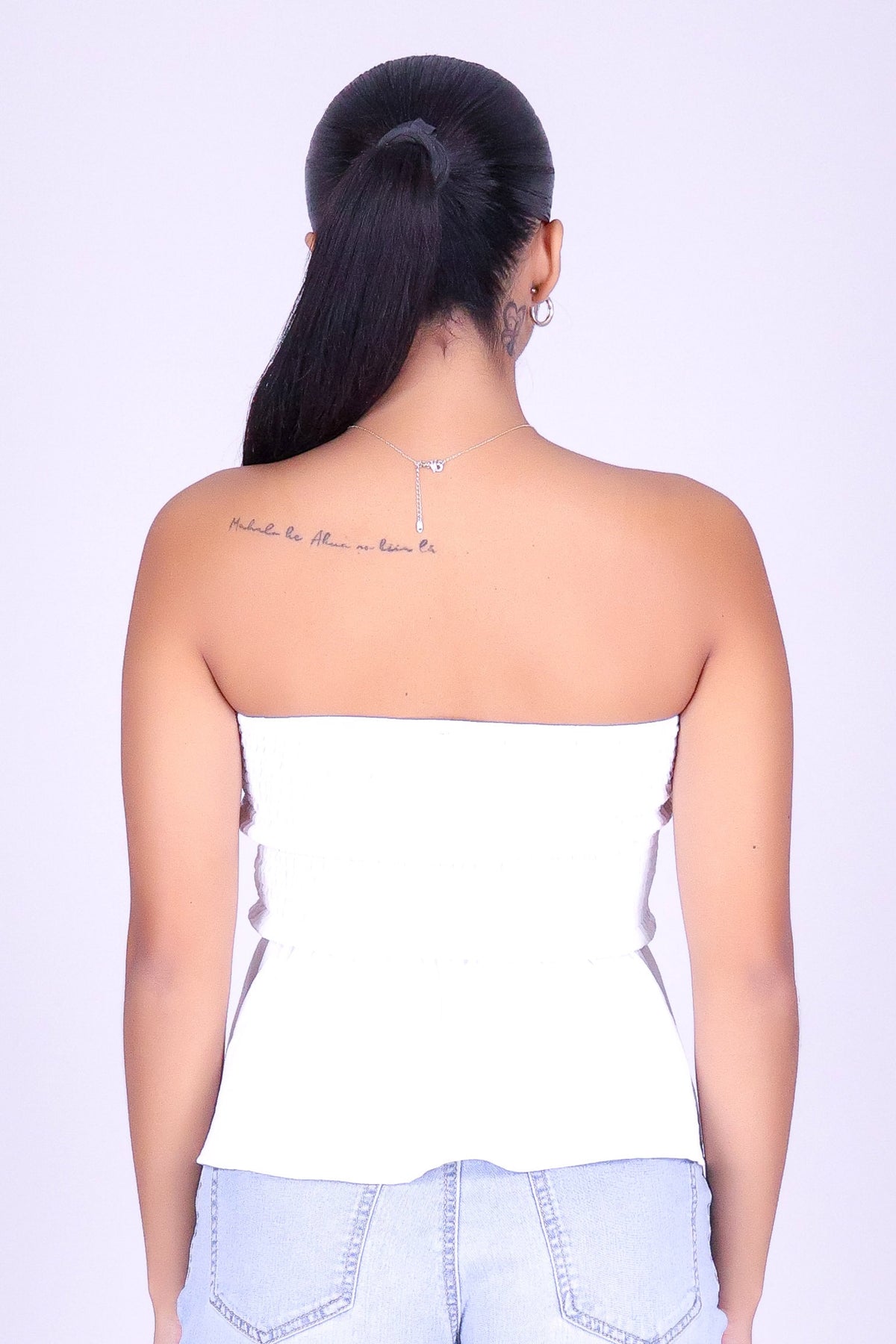 SOFTLY NOW PEPLUM TUBE TOP