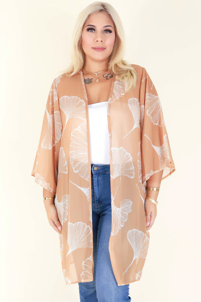 Jeans Warehouse Hawaii - PLUS S/S PRINT WOVEN TOPS - PAPYRUS CARDIGAN | By LUZ