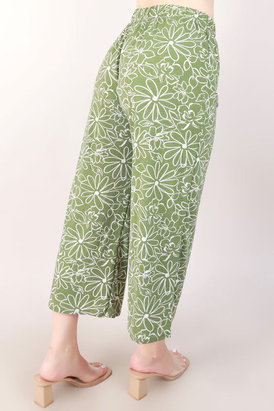 Jeans Warehouse Hawaii - PRINT KNIT CAPRI'S - BEAUTIFUL BLOOM PANTS | By PAPERMOON/ B_ENVIED