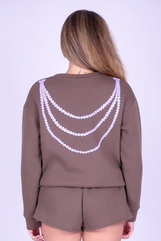 ORCHID CROWN OVERSIZED SWEATER