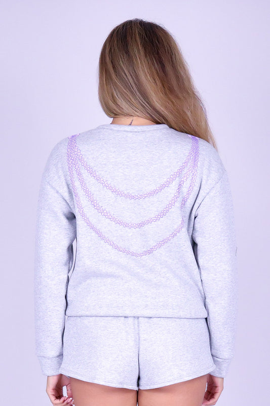 ORCHID CROWN OVERSIZED SWEATER