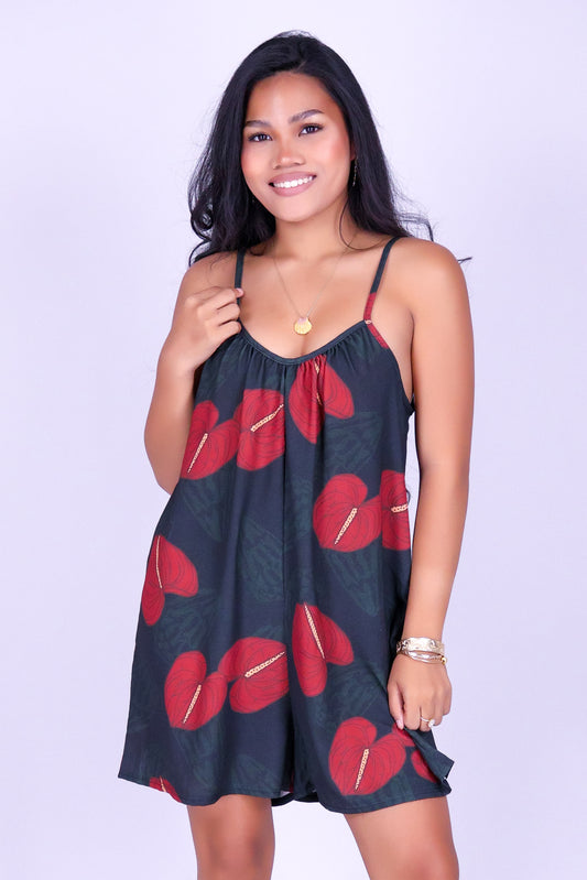 ANTHURIUM SHELL NO WAIST ROMPER