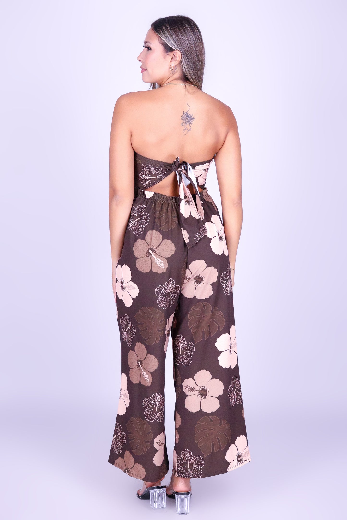 HIBISCUS PARADISE TIE BACK JUMPSUIT