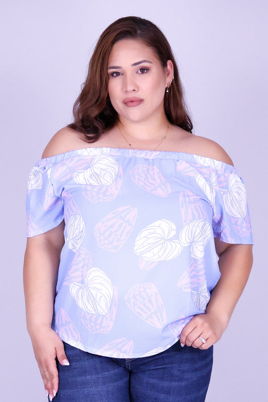 ANTHURIUM SHELL OFF SHOULDER TOP