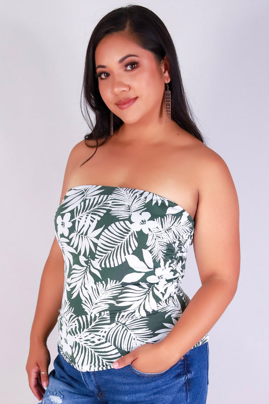 Jeans Warehouse Hawaii - PLUS PRINTED S/L - IN THE MIX TUBE TOP | By ZENOBIA