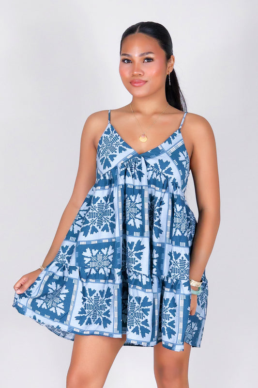 ULEI QUILT TIERED BABYDOLL DRESS