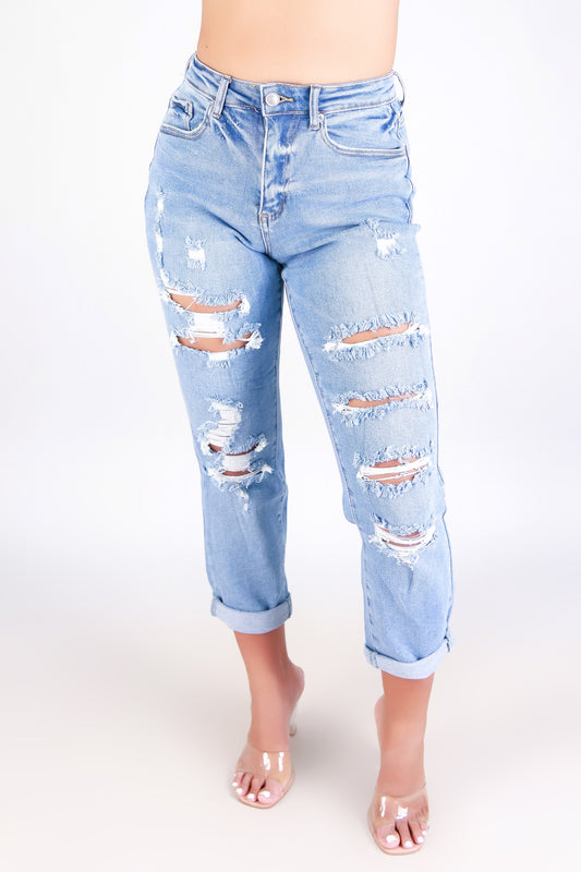 Jeans Warehouse Hawaii - JEANS - KIANA BOYFRIEND JEANS | By WAX JEAN