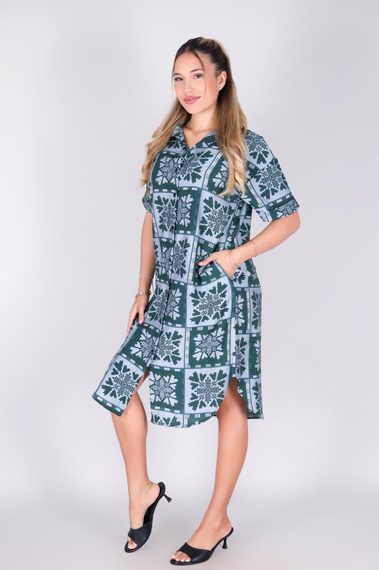 ULEI QUILT BUTTON DOWN DRESS