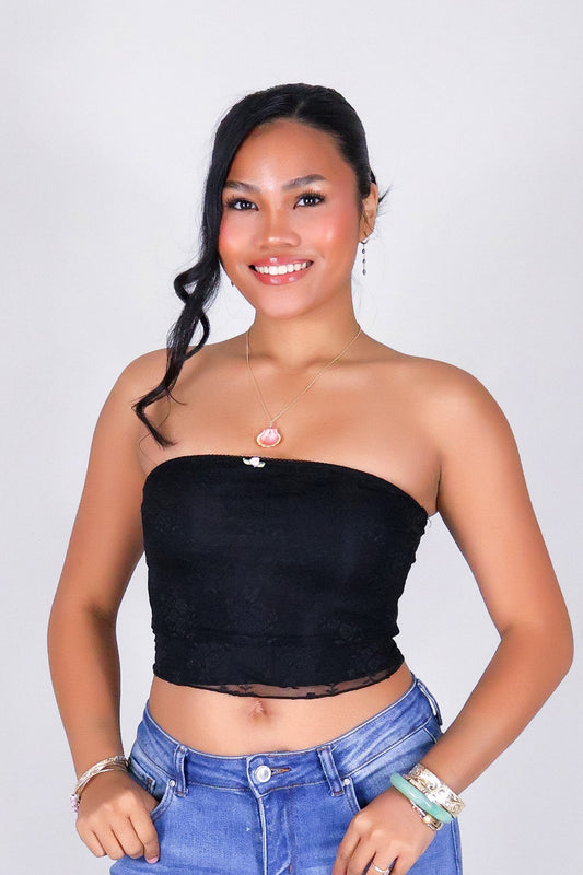 THE LACE CROP TUBE TOP