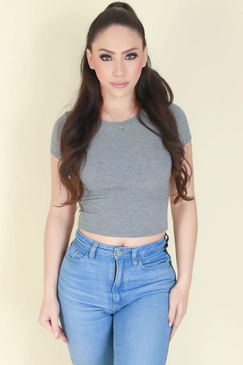Jeans Warehouse Hawaii - S/S SOLID BASIC - WORTH IT CROP TEE | By SHINE IMPORTS /BOZZOLO
