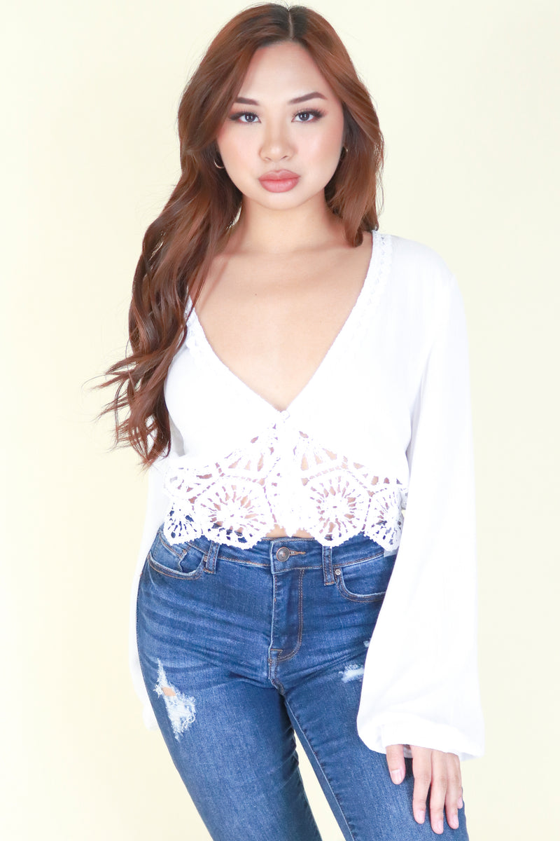 Jeans Warehouse Hawaii - L/S SOLID WOVEN CASUAL TOPS - DARLING PLEASE TOP | By STYLE MELODY
