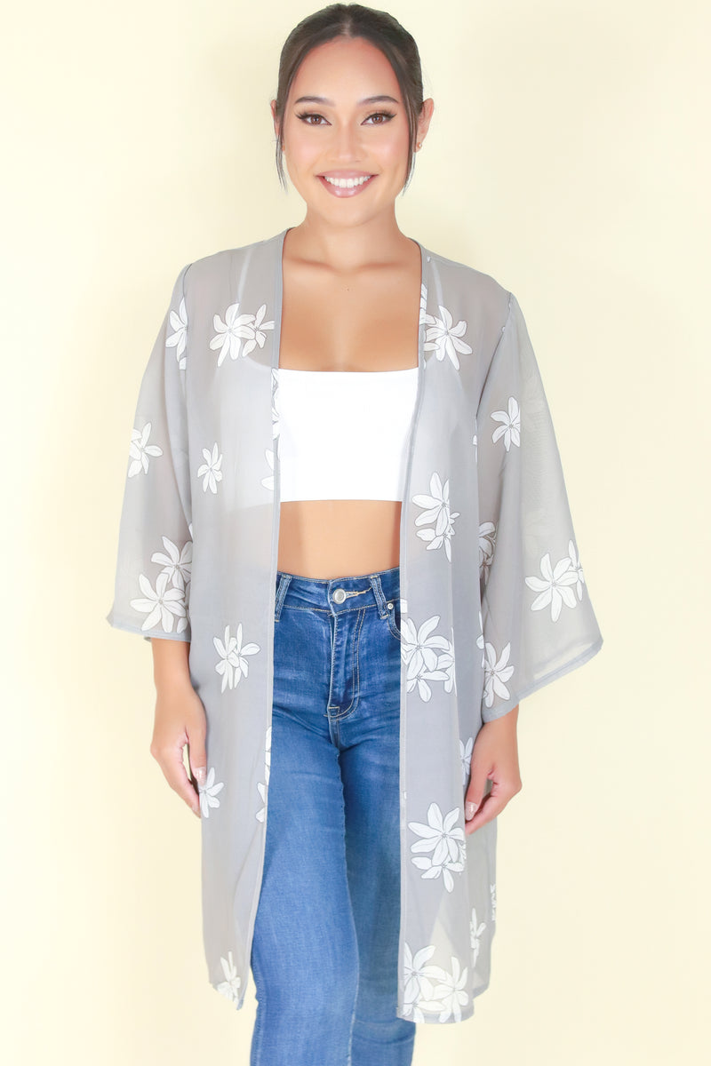 Jeans Warehouse Hawaii - S/S PRINT WOVEN DRESSY TOPS - TIARE CARDIGAN | By LUZ