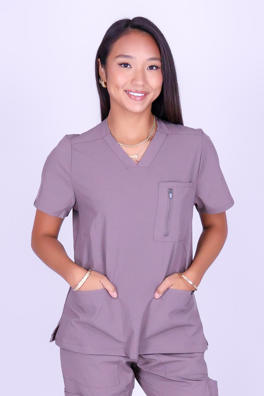 BE PATIENT WITH ME SCRUB TOP