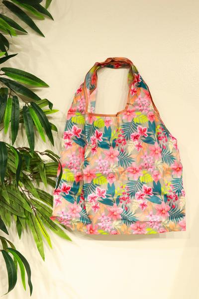Jeans Warehouse Hawaii - TOTES - PINK PUA LARGE FOLDABLE TOTE | By GREENWELL PROMOTIONS LTD