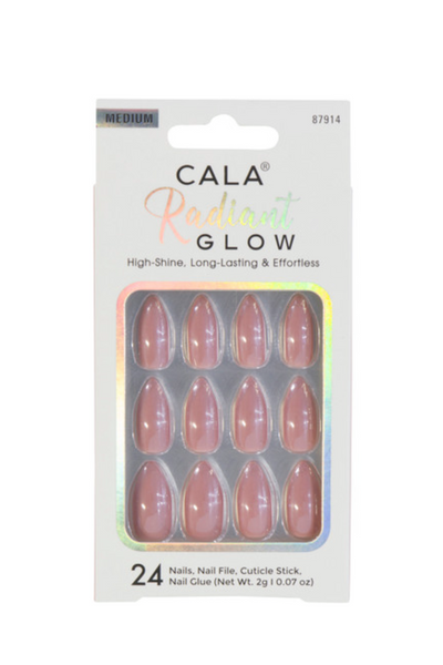 Jeans Warehouse Hawaii - PRESS ON NAILS - RADIANT GLOW NUDE CHROME | By CALA PRODUCTS
