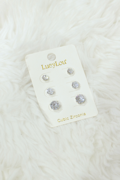 Jeans Warehouse Hawaii - CUBIC Z STUDS - SILVER CZ STUDS | By LB COLLECTION (LB'S FASH