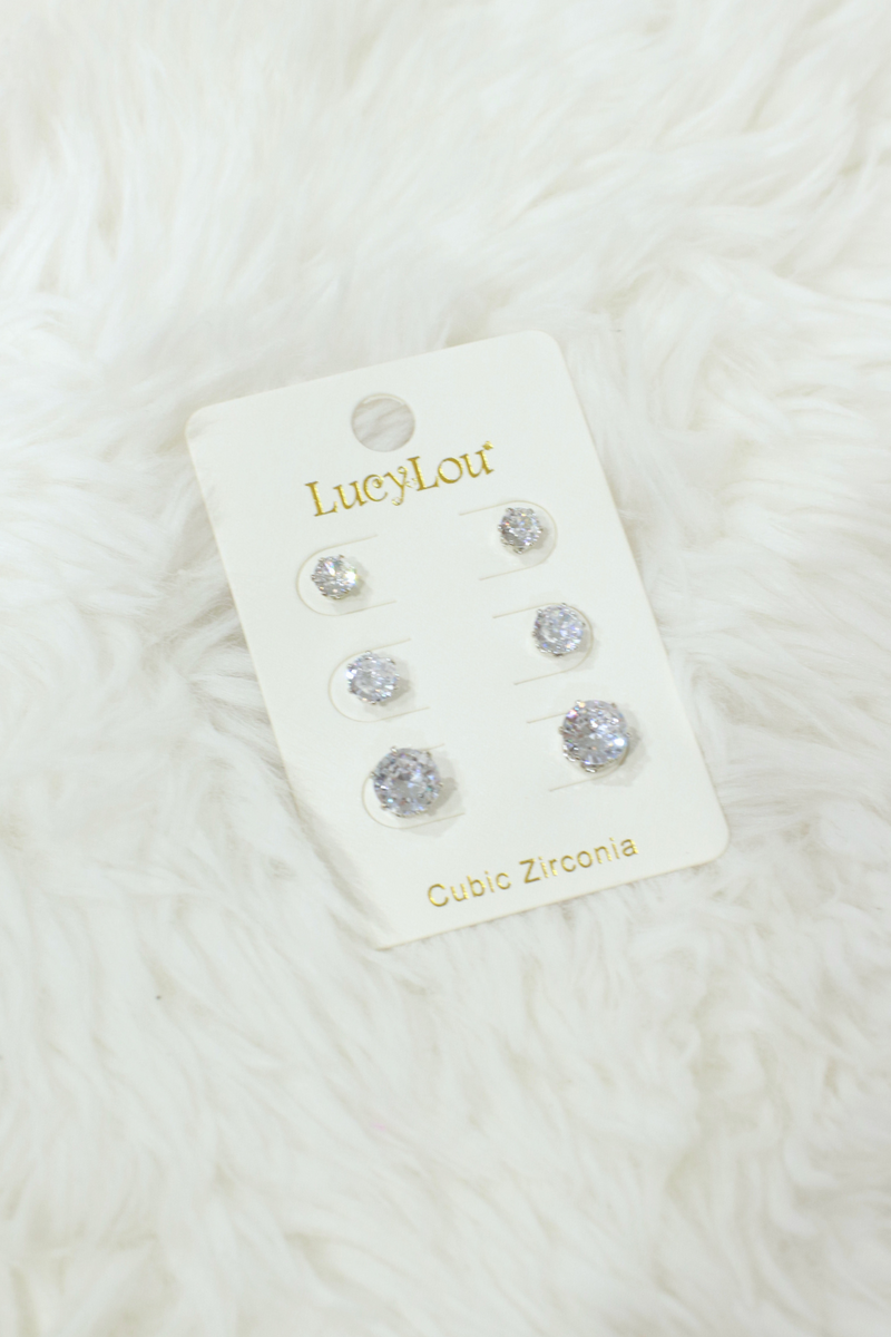 Jeans Warehouse Hawaii - CUBIC Z STUDS - SILVER CZ STUDS | By LB COLLECTION (LB&