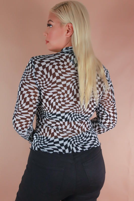 Jeans Warehouse Hawaii - PLUS PRINTED 3/4 L/S - SENT FROM ABOVE TOP | By AMBIANCE APPAREL