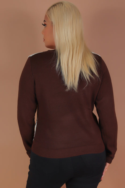 Jeans Warehouse Hawaii - PLUS PTTN LONG SLV TOPS - TEACHER'S PET SWEATER | By TALENT