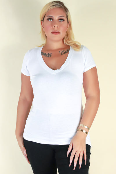 Jeans Warehouse Hawaii - PLUS BASIC V NECK TEES - DAVIE TEE | By AMBIANCE APPAREL