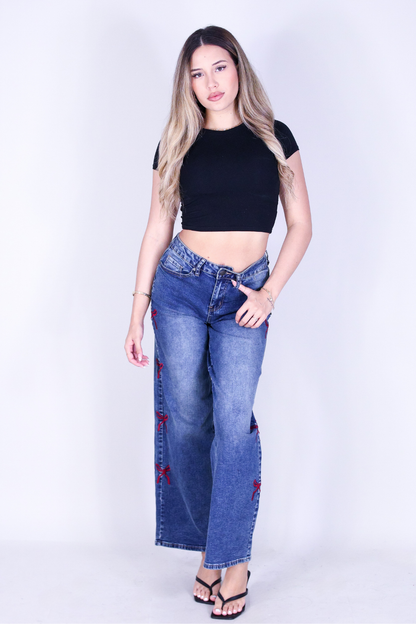 BOW CRUSH JEANS