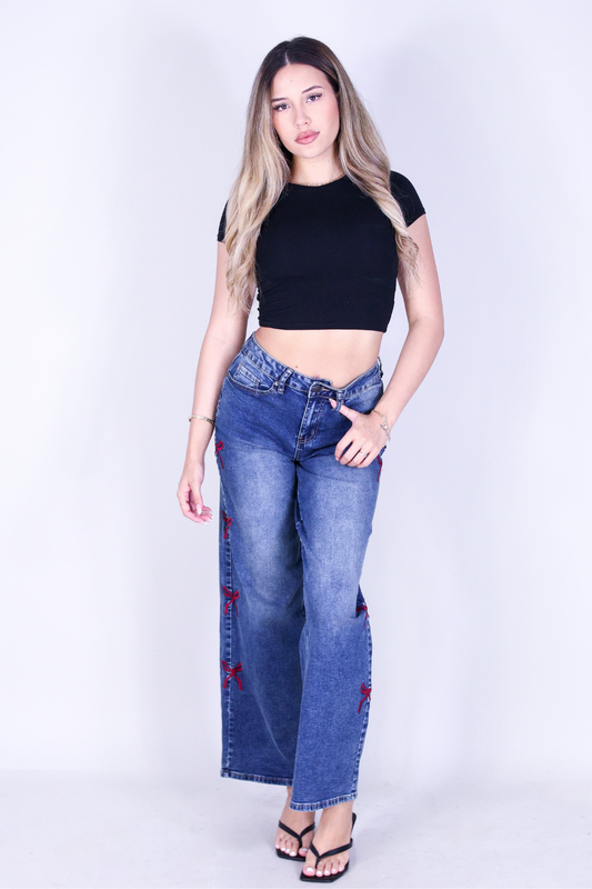BOW CRUSH JEANS