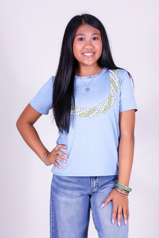 PAKALANA PIKAKE TWIST LEI TEE | KIDS SIZE 2-16