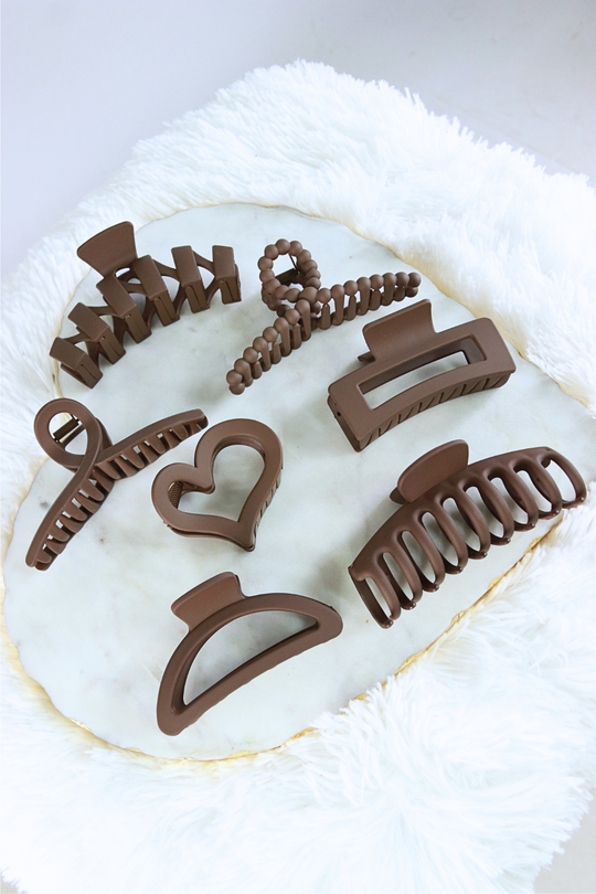 NEUTRAL ASSORTED SHAPE CLAW CLIPS