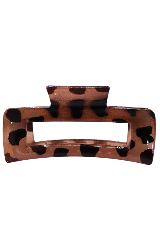 LEOPARD RECTANGLE CLAW CLIP