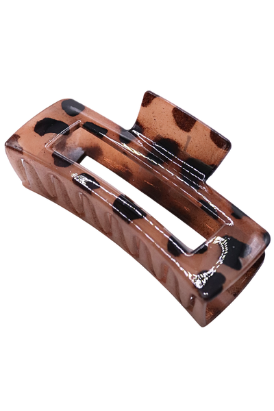 LEOPARD RECTANGLE CLAW CLIP