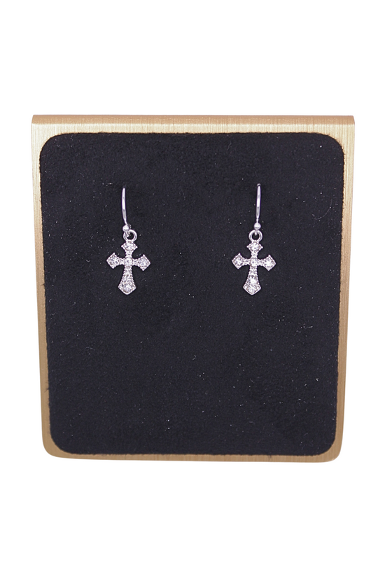 MINI CROSS DANGLE EARRINGS