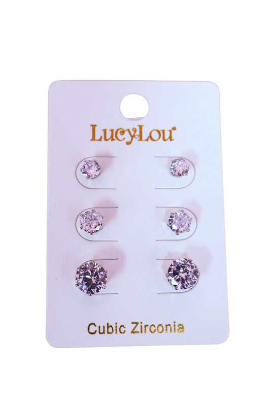 TRIPLE GLITZ CUBIC STUDS