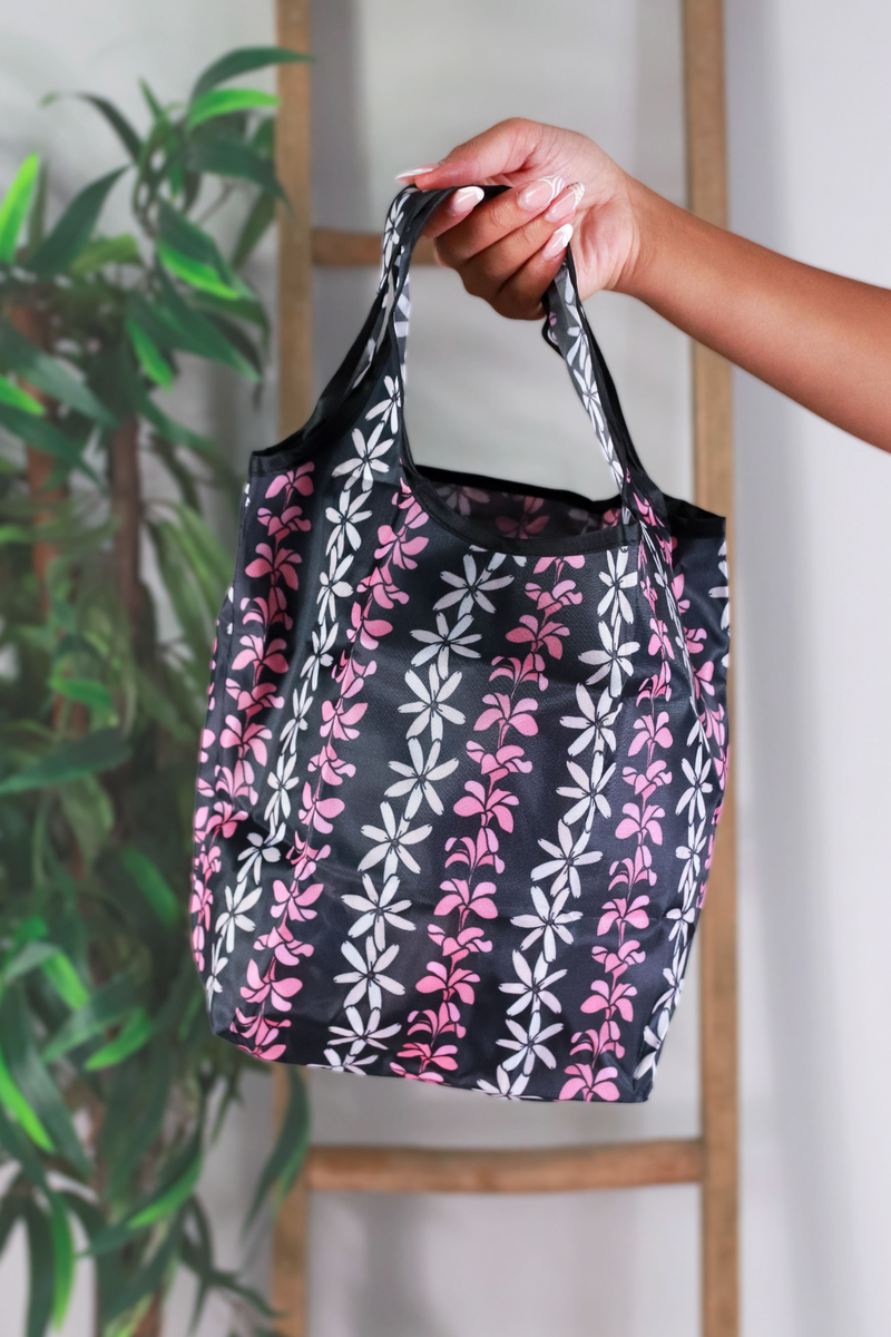 Jeans Warehouse Hawaii - TOTES - MINI PLUMERIA TIARE FOLDABLE RESUABLE BAG | By GREENWELL PROMOTIONS LTD