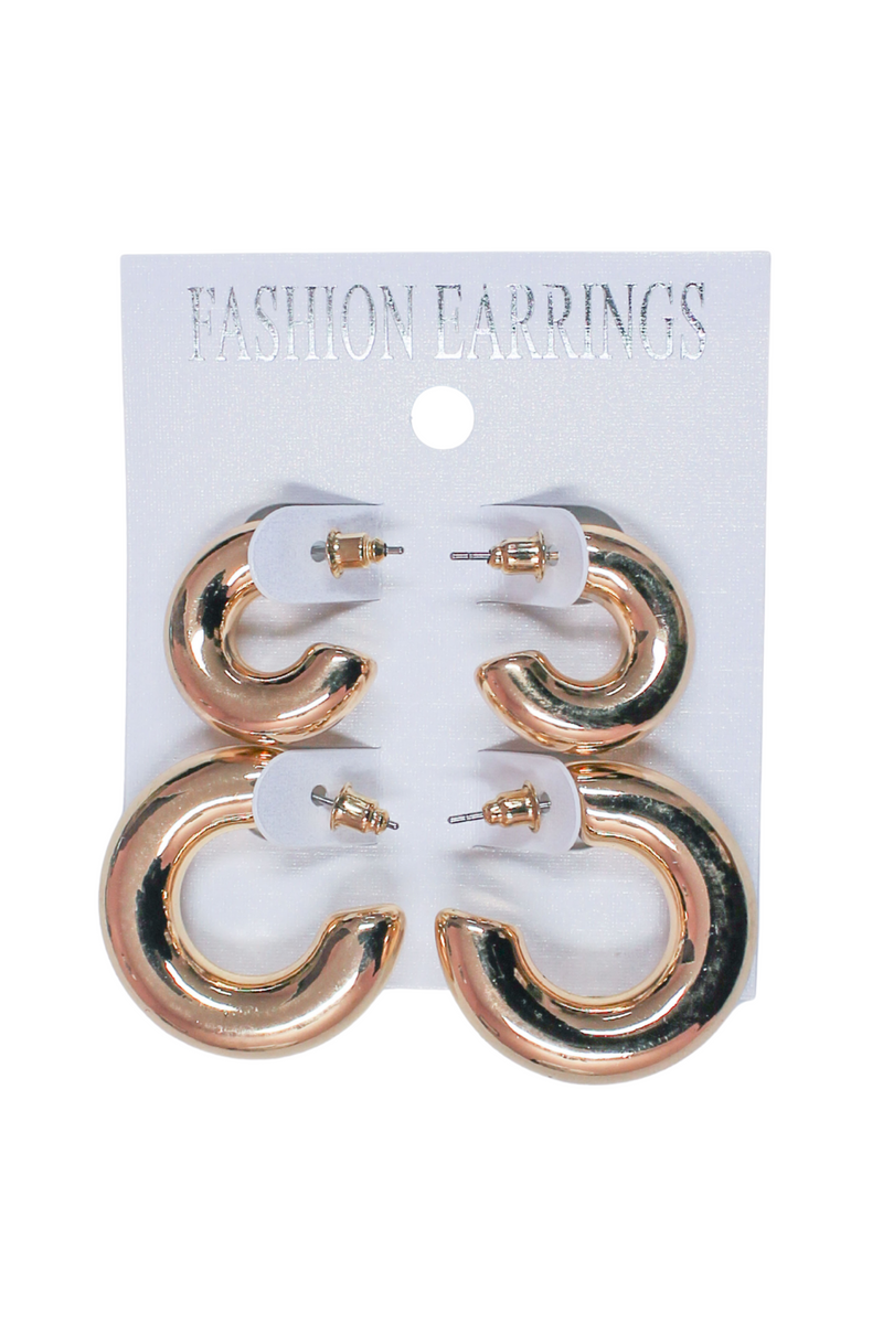 Jeans Warehouse Hawaii - BASIC HOOPS - GOLDEN DUO HOOP EARRINGS | By PRINCE CO