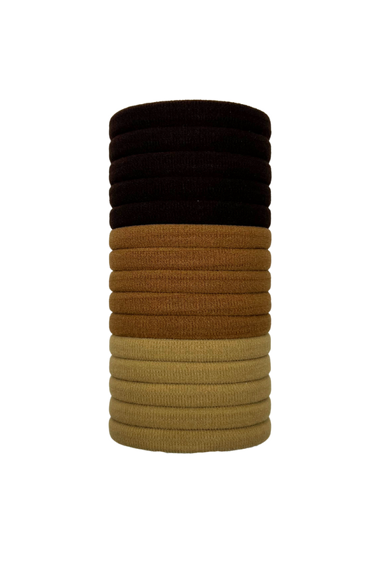 BROWN TONE SEAMLESS HAIR TIES