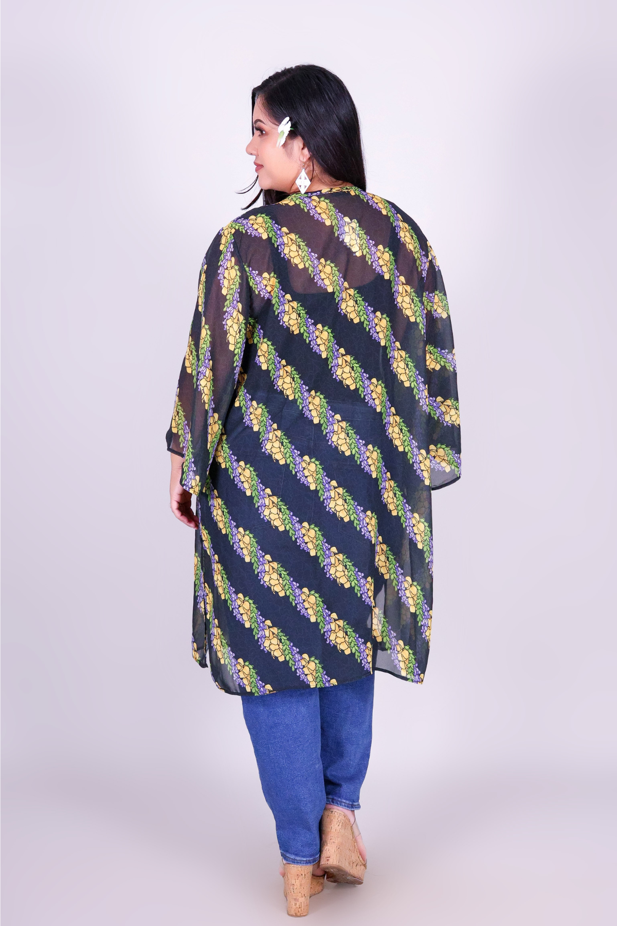 TWISTED LEI CHIFFON CARDIGAN