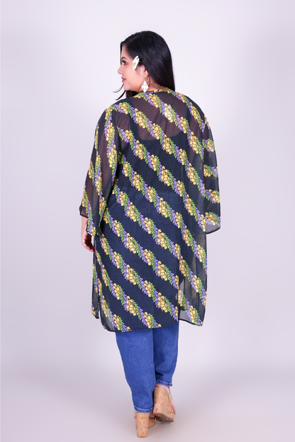TWISTED LEI CHIFFON CARDIGAN