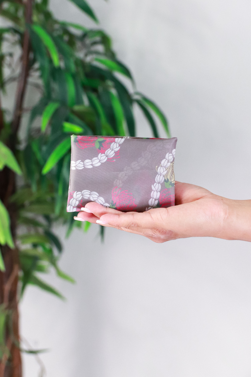 Jeans Warehouse Hawaii - TOTES - MINI OHIA LEHUA FOLDABLE REUSABLE BAG | By GREENWELL PROMOTIONS LTD