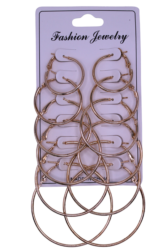 MULTI PAIR GOLD HOOPS