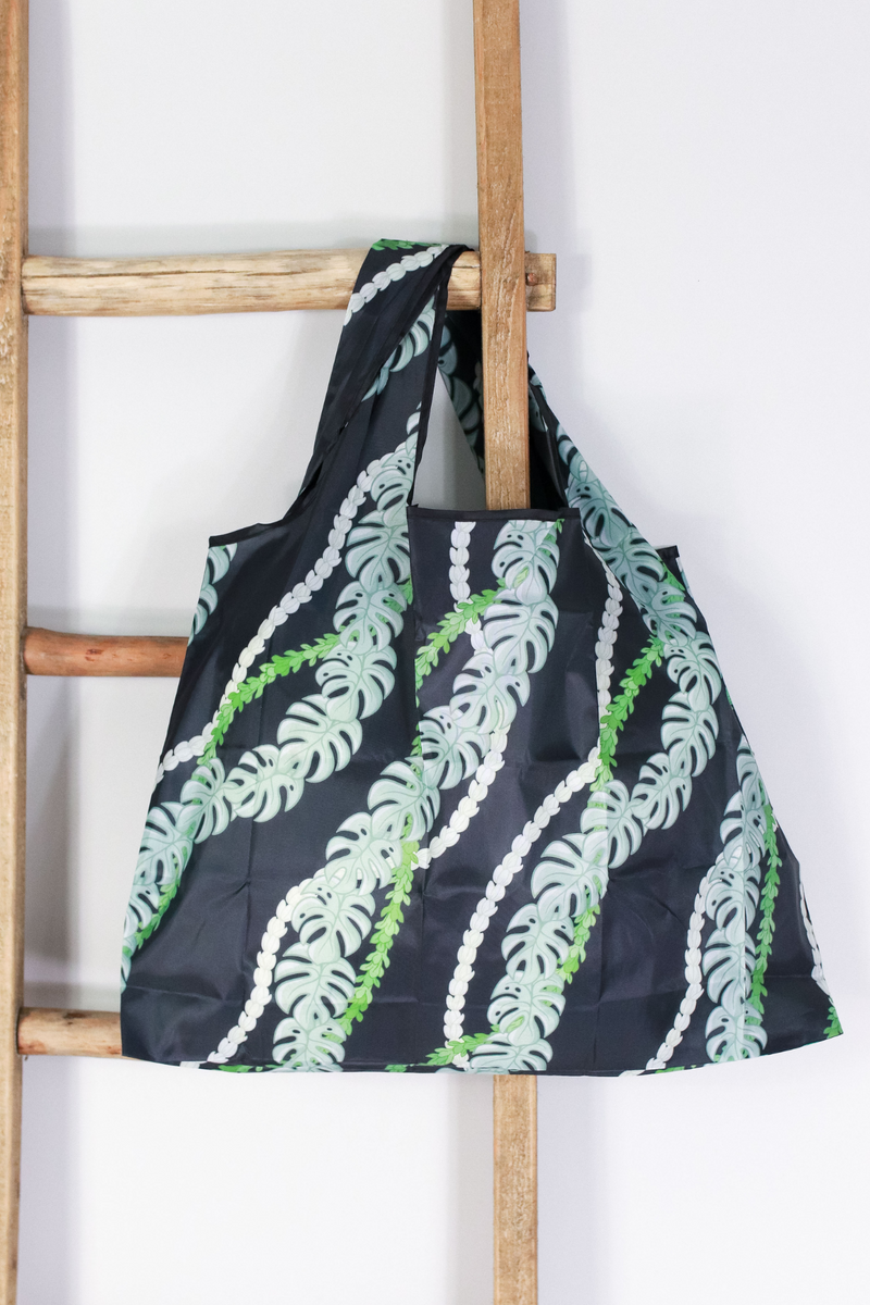 Jeans Warehouse Hawaii - TOTES - MONSTERA PIKAKE FOLDABLE BAG | By GREENWELL PROMOTIONS LTD