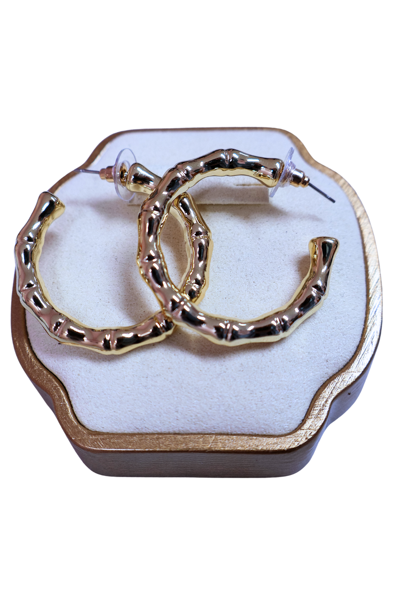 BAMBOO BREEZE HOOP EARRINGS