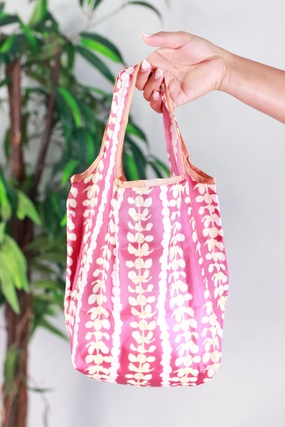 Jeans Warehouse Hawaii - TOTES - MINI PLUMERIA PIKAKE FOLDABLE REUSABLE BAG | By GREENWELL PROMOTIONS LTD