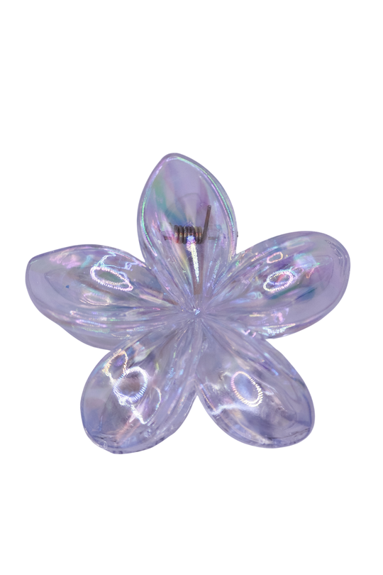 CRYSTAL CLEAR PLUMERIA CLAW CLIP
