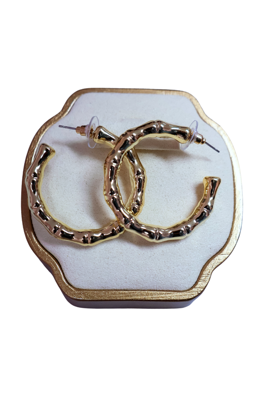 BAMBOO BREEZE HOOP EARRINGS