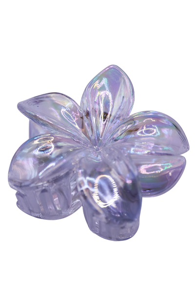 CRYSTAL CLEAR PLUMERIA CLAW CLIP